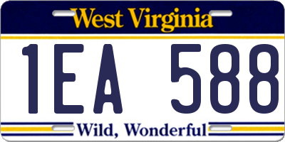 WV license plate 1EA588