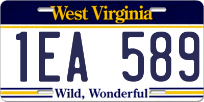 WV license plate 1EA589