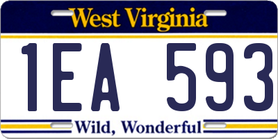 WV license plate 1EA593