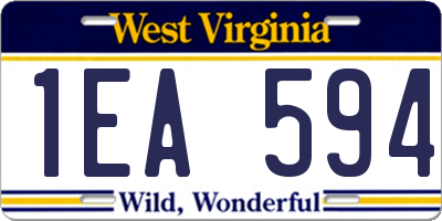WV license plate 1EA594