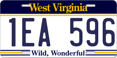 WV license plate 1EA596