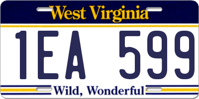 WV license plate 1EA599