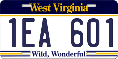 WV license plate 1EA601