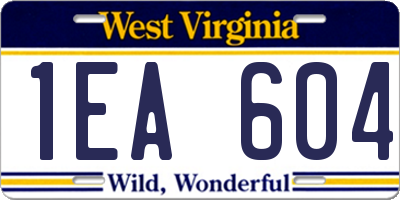 WV license plate 1EA604