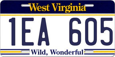 WV license plate 1EA605