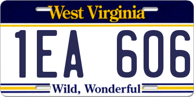 WV license plate 1EA606