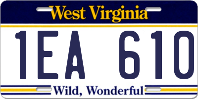 WV license plate 1EA610