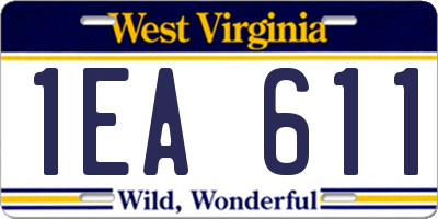WV license plate 1EA611