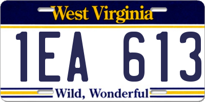 WV license plate 1EA613