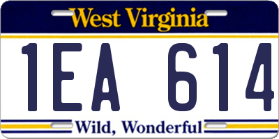 WV license plate 1EA614