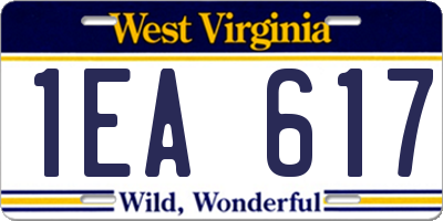 WV license plate 1EA617