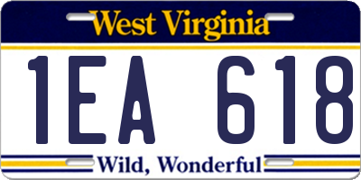 WV license plate 1EA618