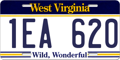 WV license plate 1EA620