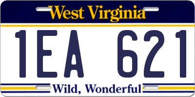 WV license plate 1EA621