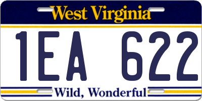WV license plate 1EA622