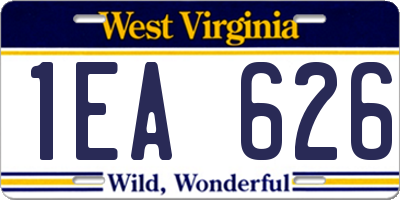 WV license plate 1EA626