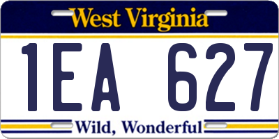 WV license plate 1EA627