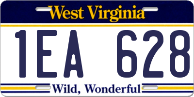 WV license plate 1EA628