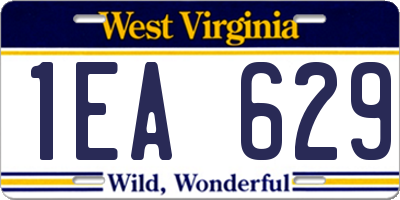 WV license plate 1EA629
