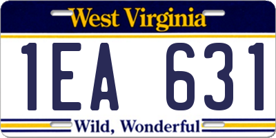 WV license plate 1EA631