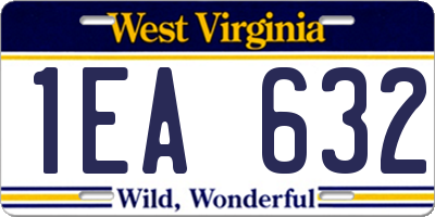 WV license plate 1EA632