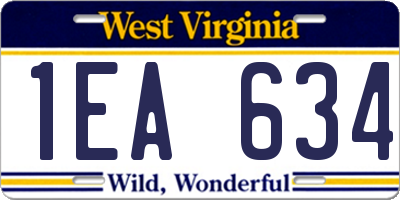 WV license plate 1EA634