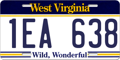 WV license plate 1EA638