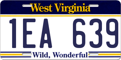 WV license plate 1EA639