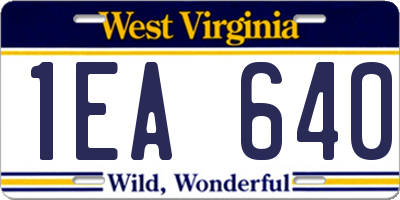 WV license plate 1EA640