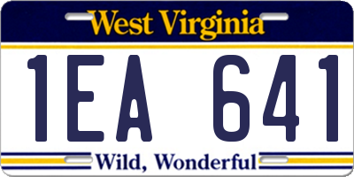 WV license plate 1EA641