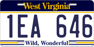 WV license plate 1EA646