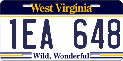 WV license plate 1EA648
