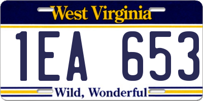 WV license plate 1EA653