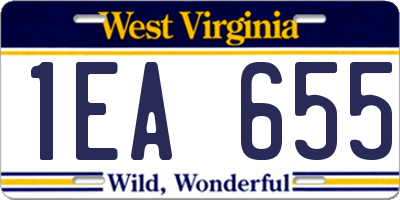 WV license plate 1EA655