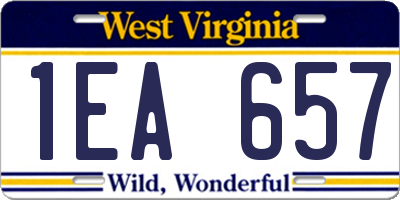 WV license plate 1EA657