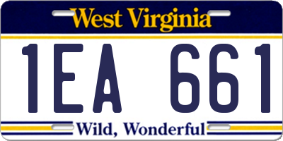WV license plate 1EA661