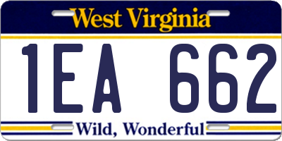 WV license plate 1EA662