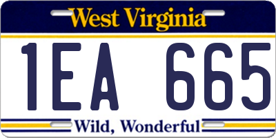 WV license plate 1EA665