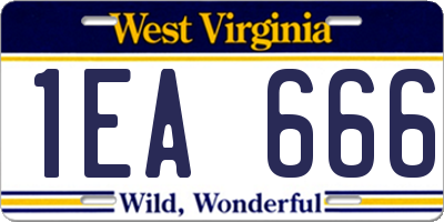 WV license plate 1EA666