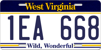 WV license plate 1EA668