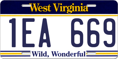 WV license plate 1EA669