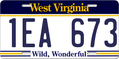 WV license plate 1EA673