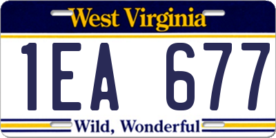 WV license plate 1EA677