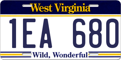 WV license plate 1EA680