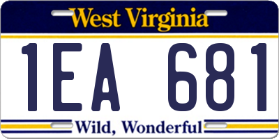 WV license plate 1EA681