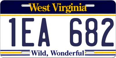 WV license plate 1EA682