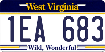 WV license plate 1EA683