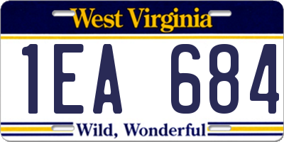 WV license plate 1EA684