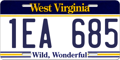 WV license plate 1EA685