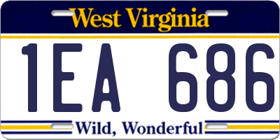 WV license plate 1EA686